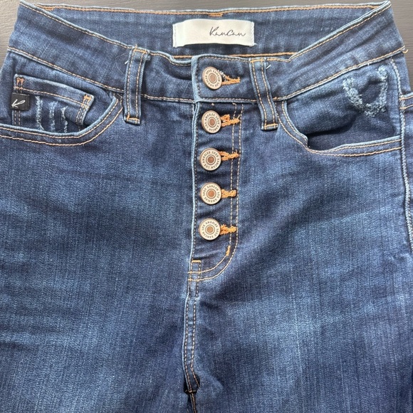 KANCAN High Rise Ankle Skinny Jeans Women's Blue Denim Jeans - Picture 6 of 10